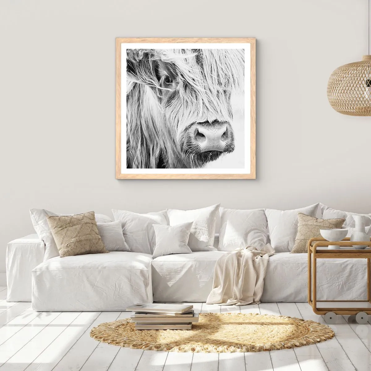 Poster in einem Rahmen aus heller Eiche - Schottische Wildheit - 40x40 cm