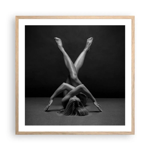 Poster in einem Rahmen aus heller Eiche - Die Geometrie der Nacktheit - 60x60 cm