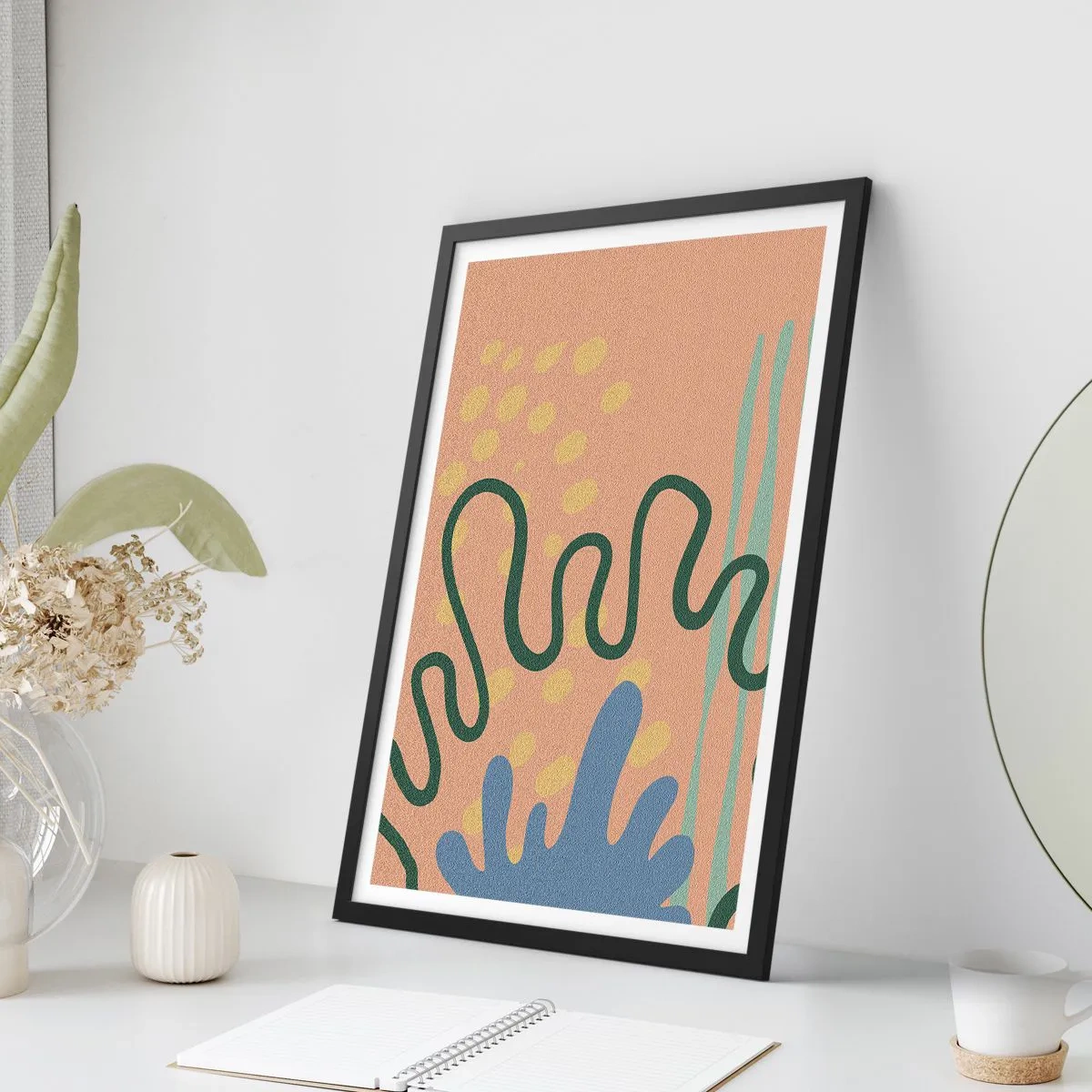 Poster in einem schwarzem Rahmen - Abstraktion: Vielfalt der Natur - 70x100 cm