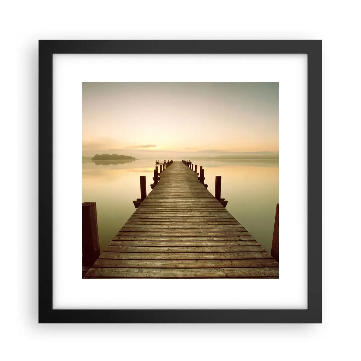 Poster in einem schwarzem Rahmen - Tagesanbruch, Morgendämmerung, Licht - 30x30 cm