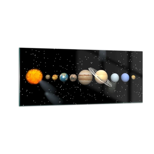 Glasbild - Bild auf glas - Und die Planeten werden verrückt und toben ... - 100x40 cm