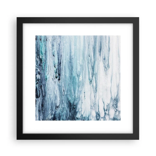Poster in einem schwarzem Rahmen - Blaue Eiszapfen - 30x30 cm