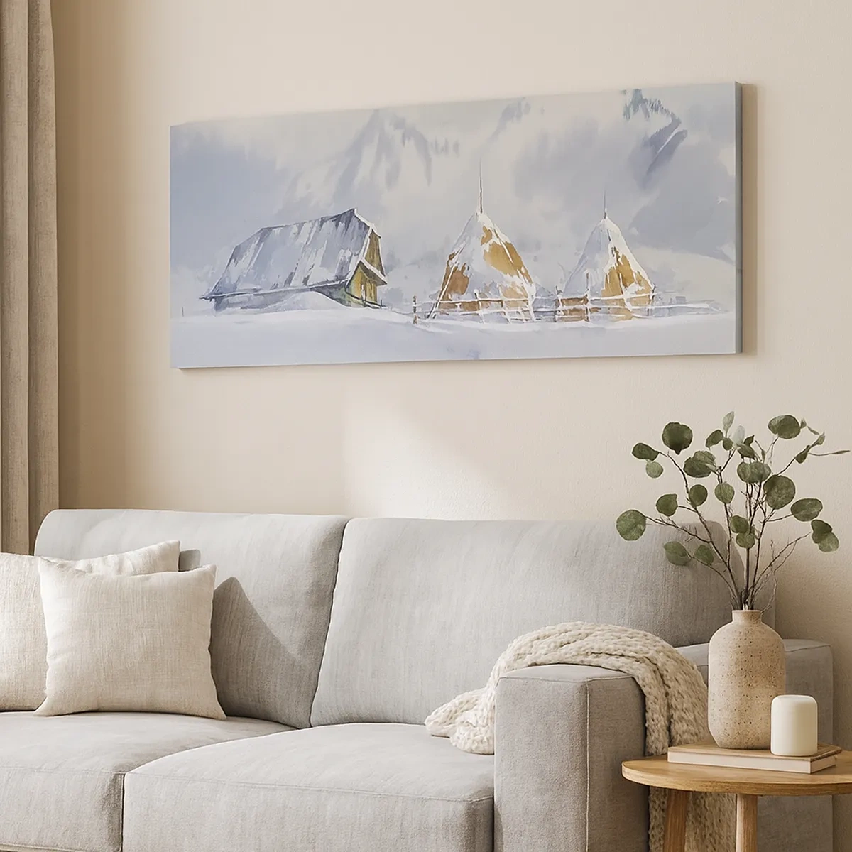 Bild auf Leinwand - Leinwandbild - In einem verschneiten Talkessel - 30x30 cm