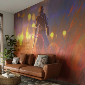 Selbstklebende Fototapete Deluxe Sticker - Fahrender Ritter - Abstraktion, Fantasie, Krieger - 400x280 cm