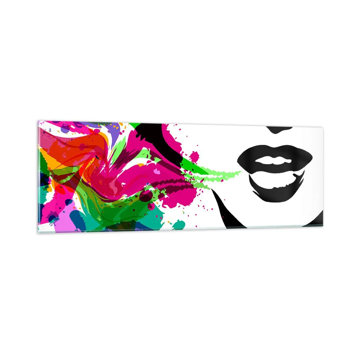 Glasbild - Bild auf glas - Eine Geschichte in den Farben des Regenbogens - 90x30 cm