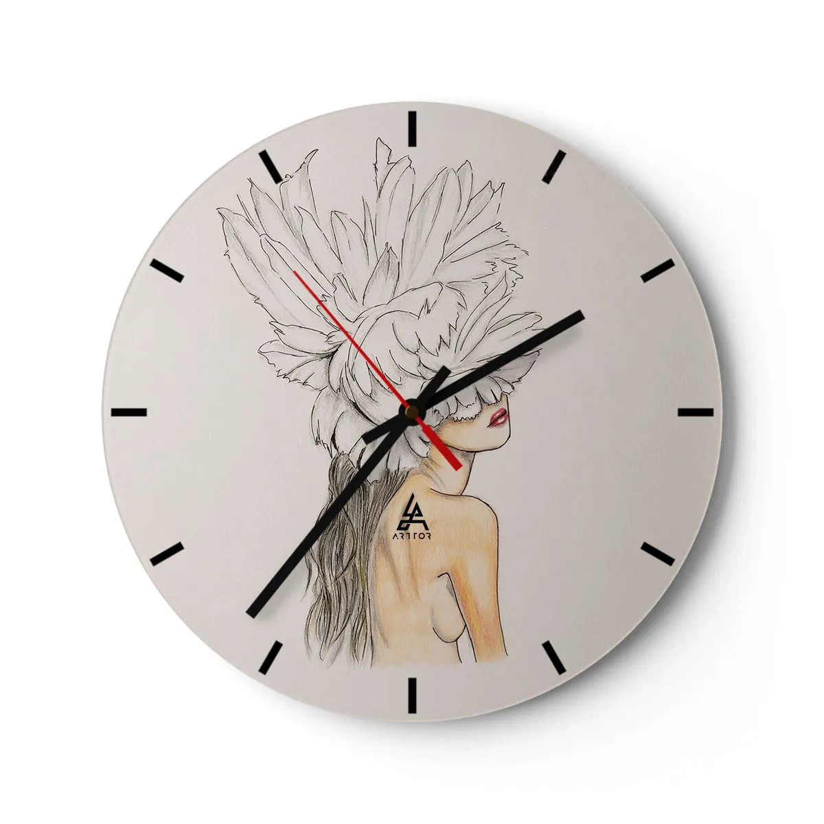 Wanduhr - Glasuhr - Gekrönte Schönheit - 30x30 cm