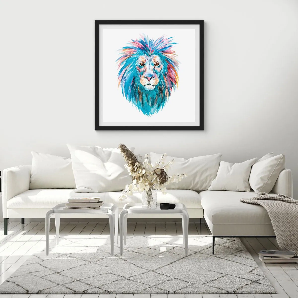 Poster in einem schwarzem Rahmen - Eine elektrisierende Aura - 60x60 cm