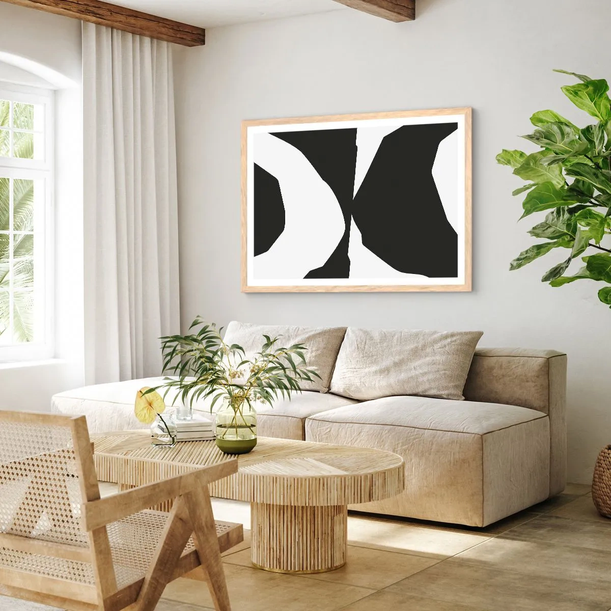 Poster in einem Rahmen aus heller Eiche - Positiv negativ - 100x70 cm