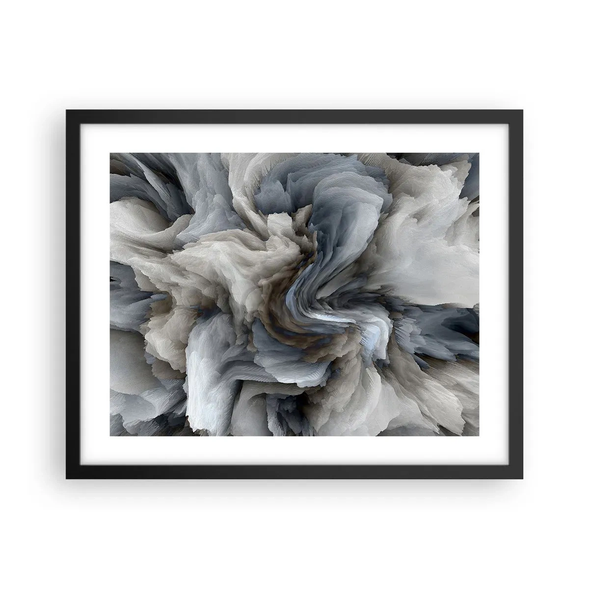 Poster in einem schwarzem Rahmen - Stein und Blume - 50x40 cm