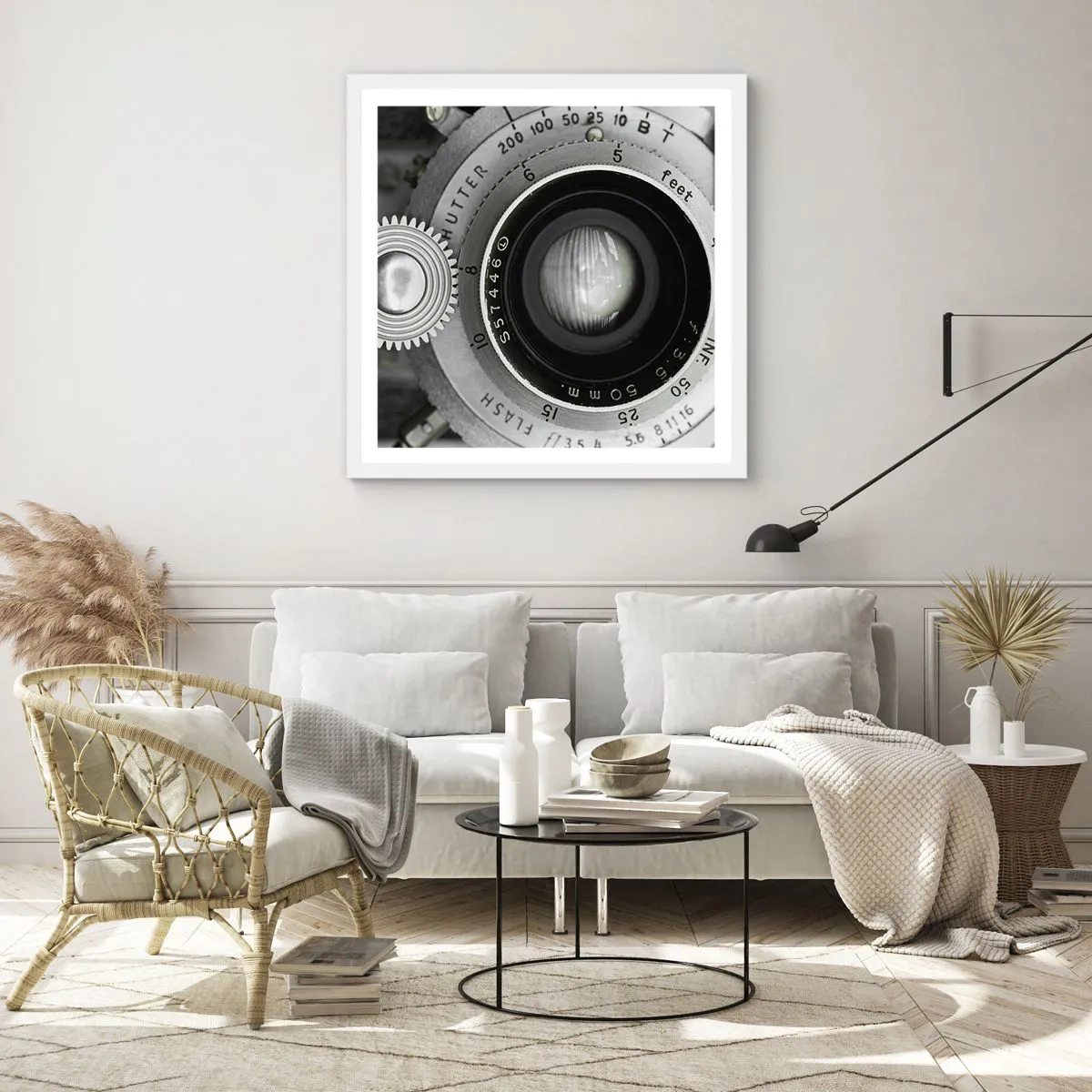 Poster in einem weißen Rahmen - Eine Story über Hollywood - 40x40 cm