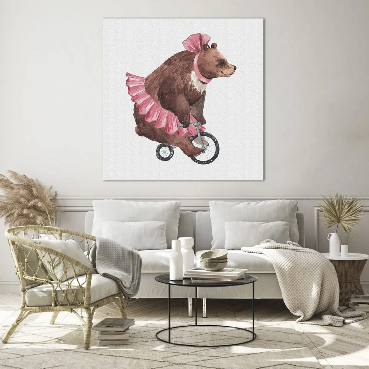 Glasbild - Bild auf glas - Was für ein Affentheater! - 70x70 cm