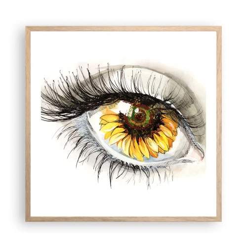 Poster in einem Rahmen aus heller Eiche - Ein Look so heiß wie der Sommer - 60x60 cm