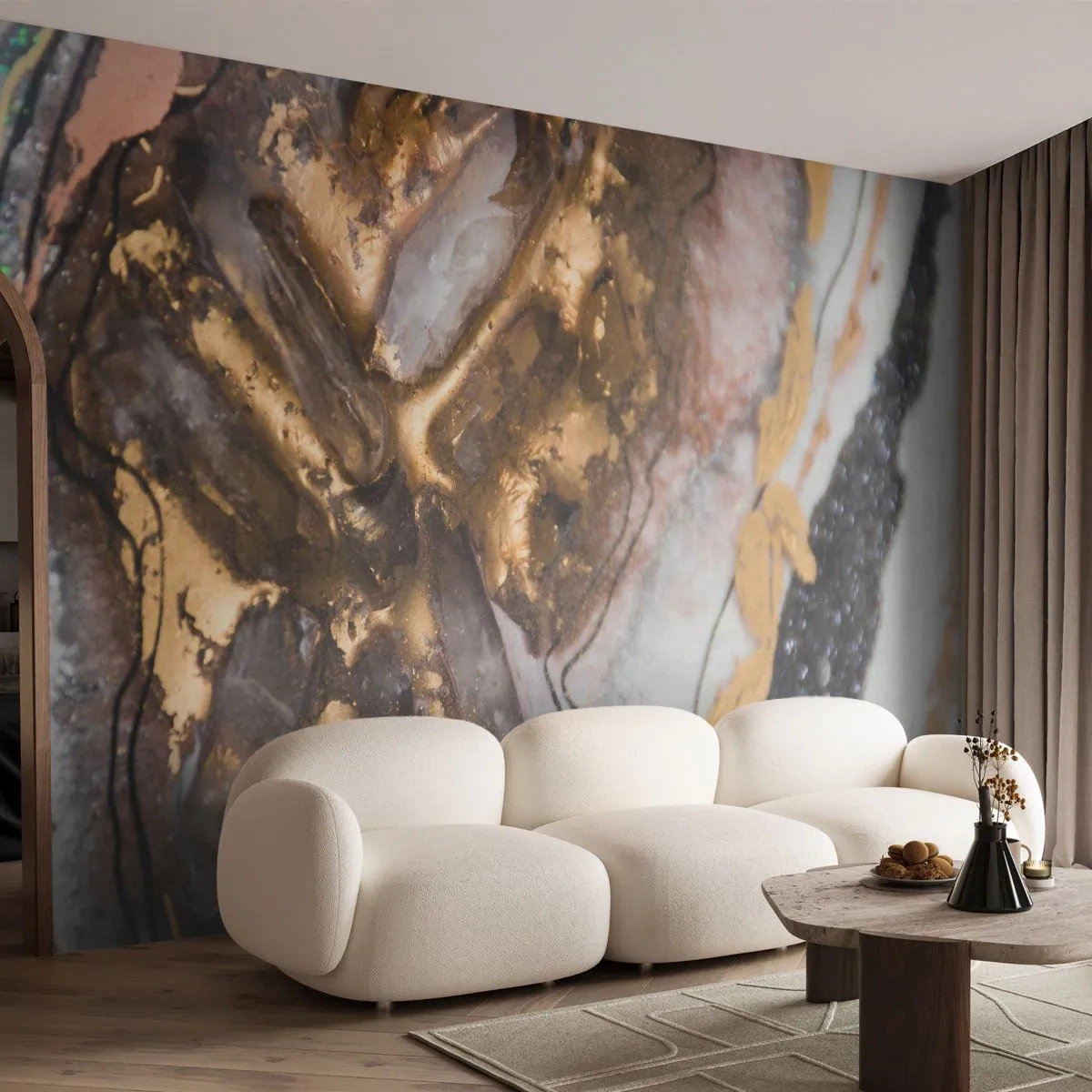 Fototapete Premium Canvas - Das Element der Erde - Abstraktion, Grafik, Stück - 250x175 cm