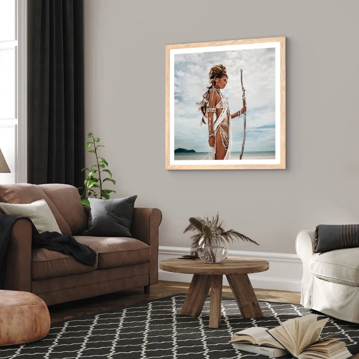 Poster in einem Rahmen aus heller Eiche - Königin der Tropen - 40x40 cm