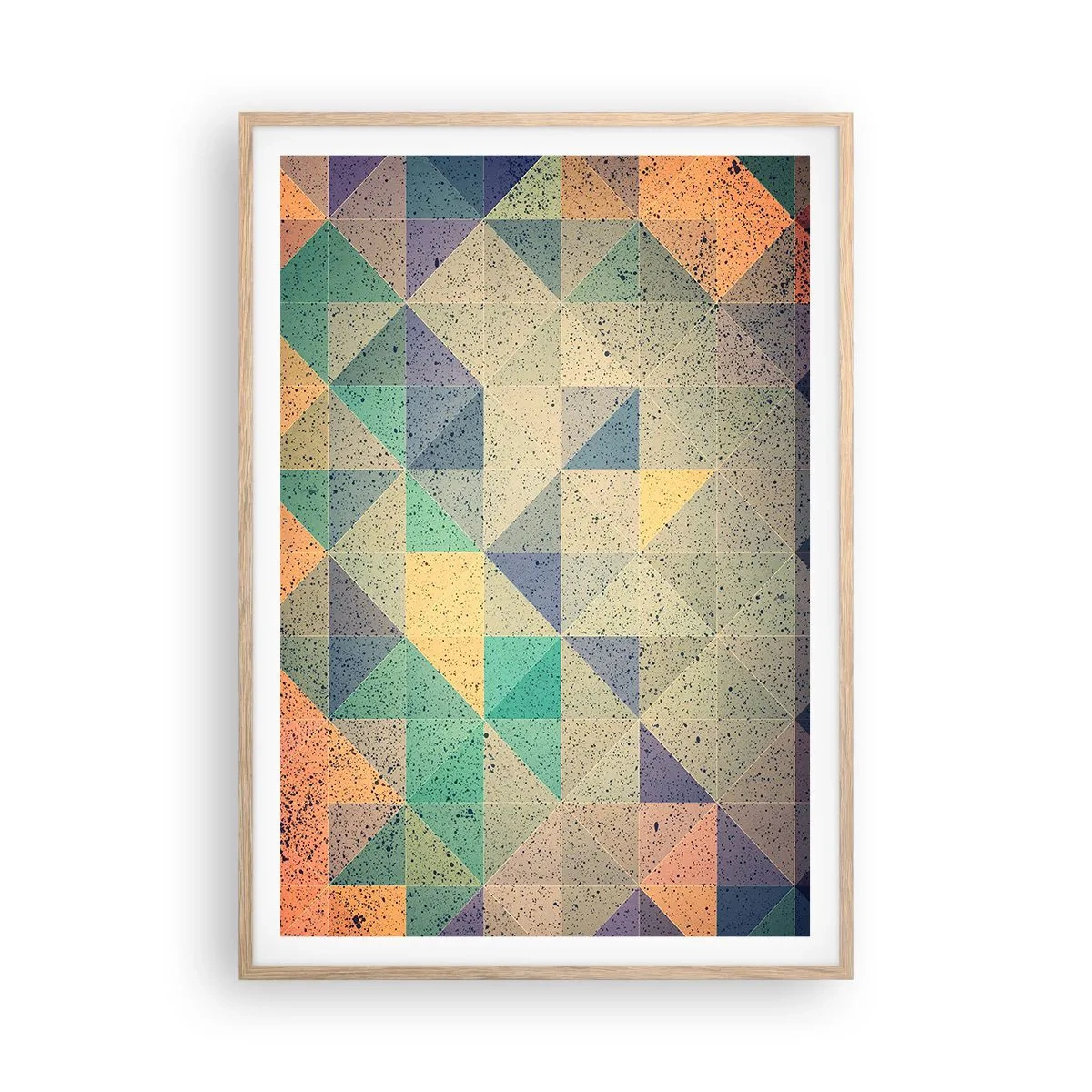 Poster in einem Rahmen aus heller Eiche - Republik der Dreiecke - 70x100 cm