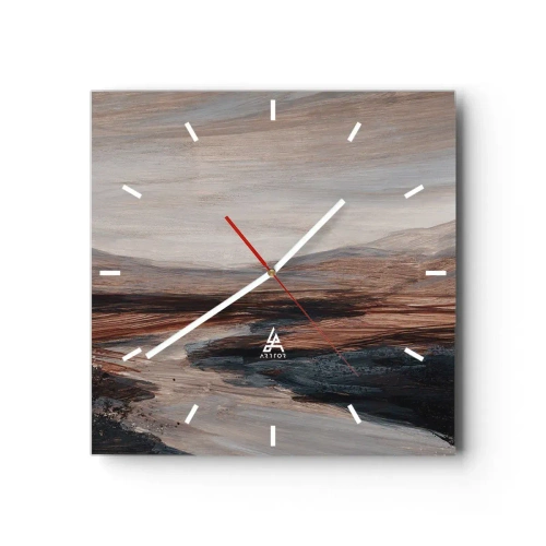 Wanduhr - Glasuhr - Ruhiges Tal - 40x40 cm