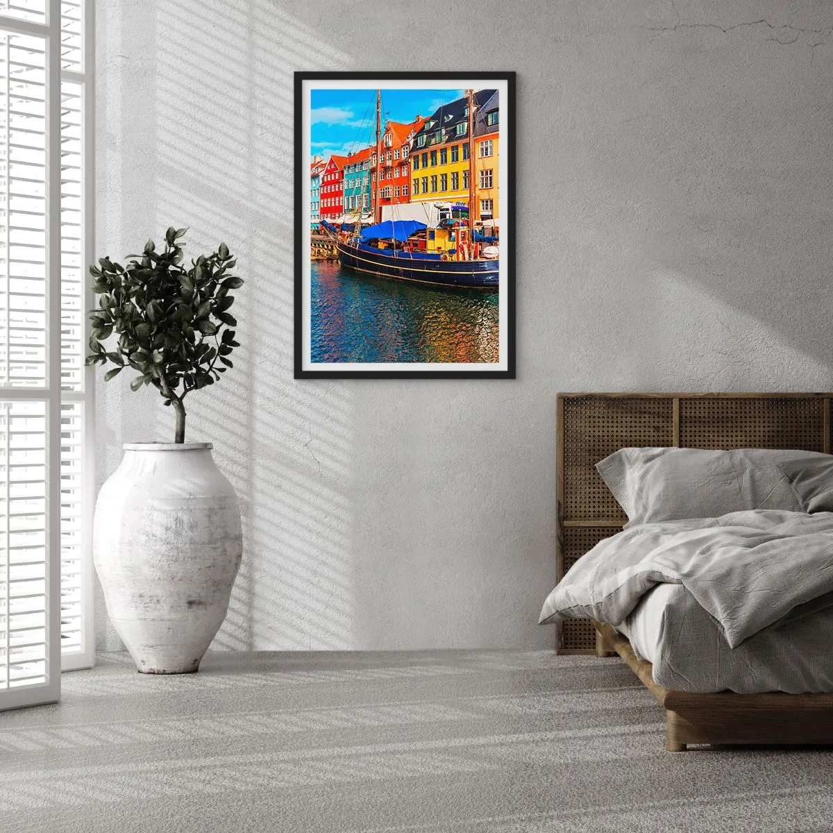 Poster in einem schwarzem Rahmen - Fröhlicher Kai - 40x50 cm