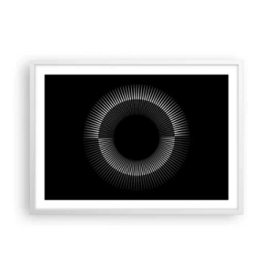Poster in einem weißen Rahmen - Schwarze Sonne - 70x50 cm