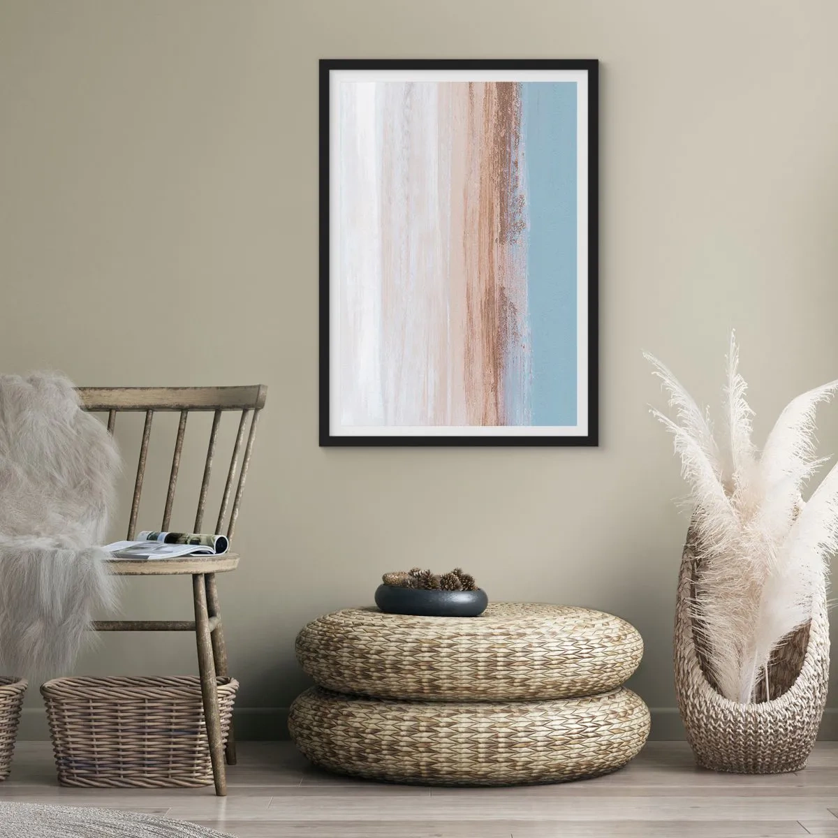 Poster in einem schwarzem Rahmen - Mehrdeutige Landschaft - 70x100 cm