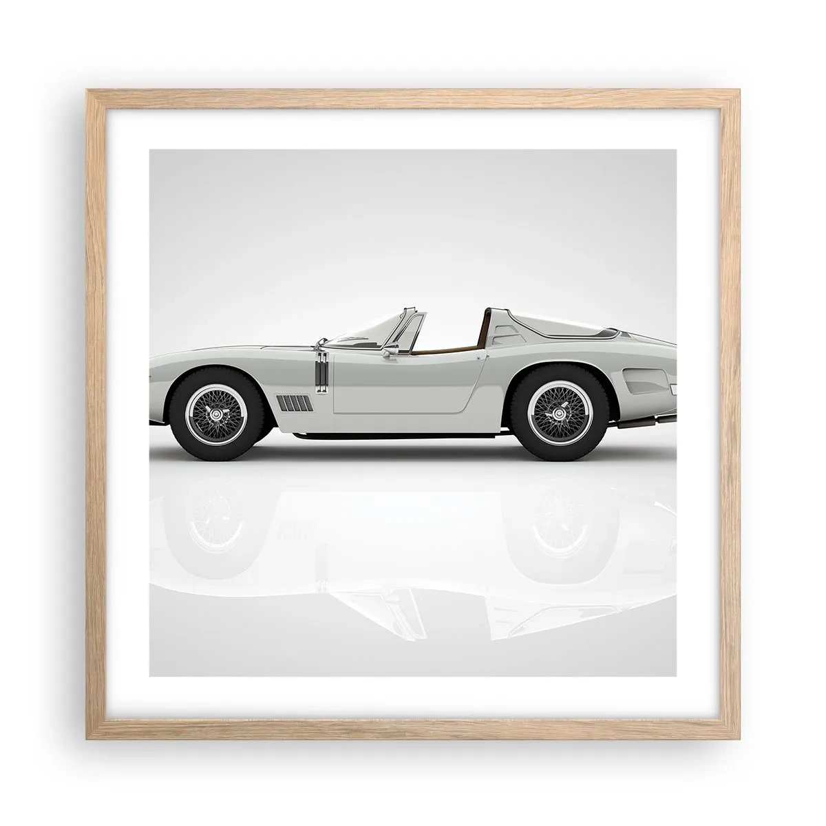 Poster in einem Rahmen aus heller Eiche - Spaß versprochen - 50x50 cm