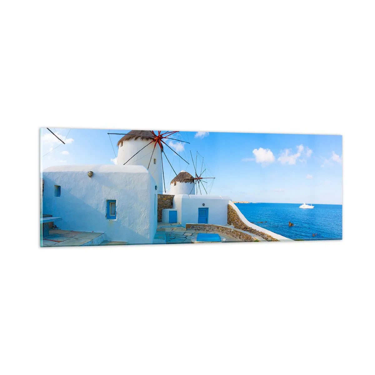 Glasbild - Bild auf glas - Der blaue Wind vom Meer - 90x30 cm