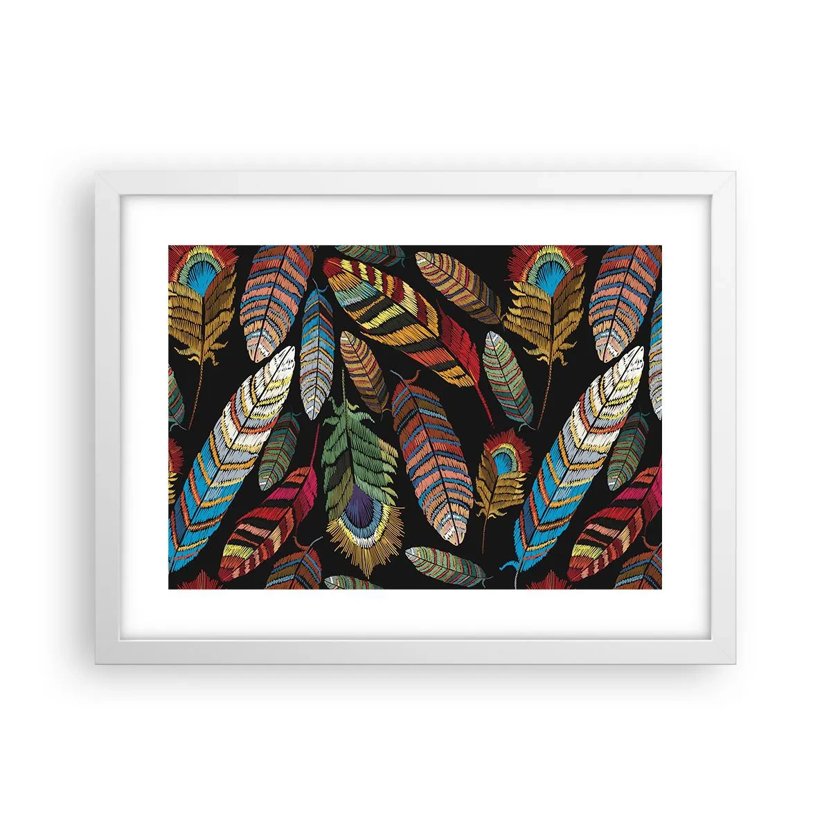 Poster in einem weißen Rahmen - Der Vogelkarneval - 40x30 cm