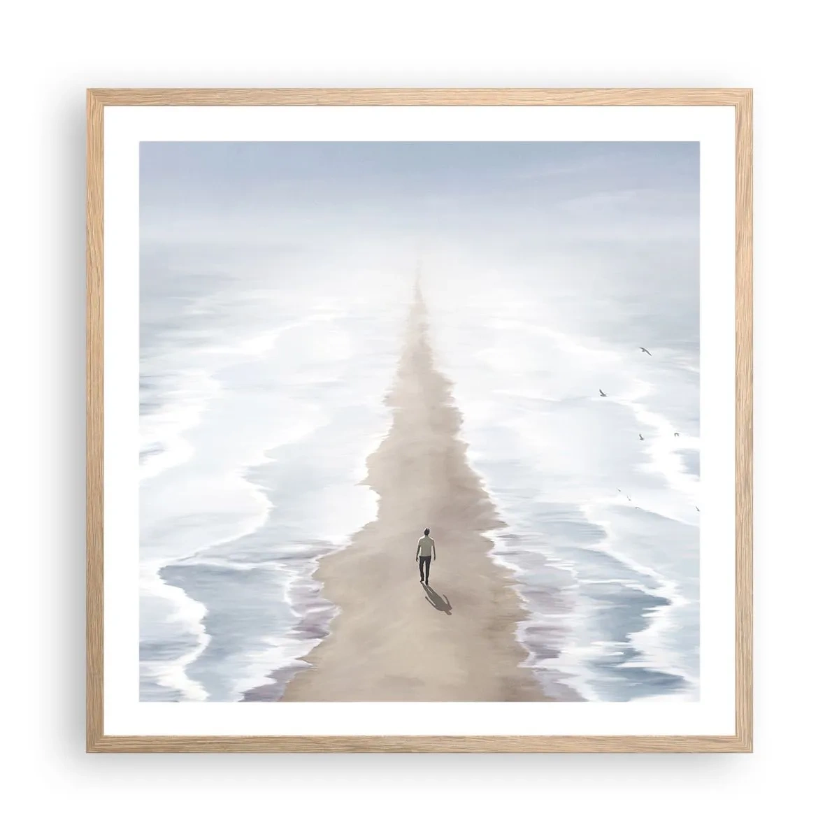 Poster in einem Rahmen aus heller Eiche - Glänzende Zukunft - 60x60 cm