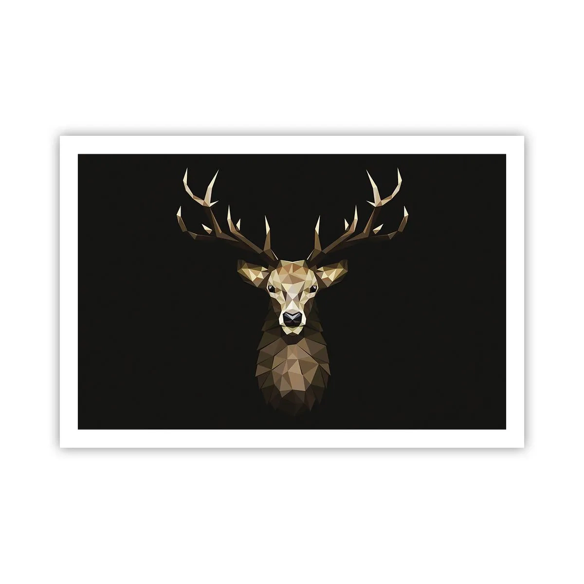 Poster - Kubistischer Hirsch - 91x61 cm