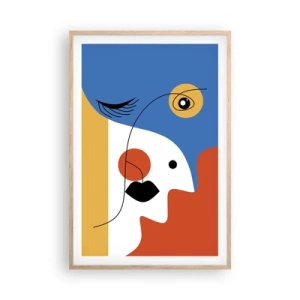 Poster in einem Rahmen aus heller Eiche - Dekonstruiertes Porträt - 61x91 cm