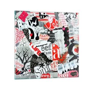 Glasbild - Bild auf glas - Hipster-Collage - 70x70 cm