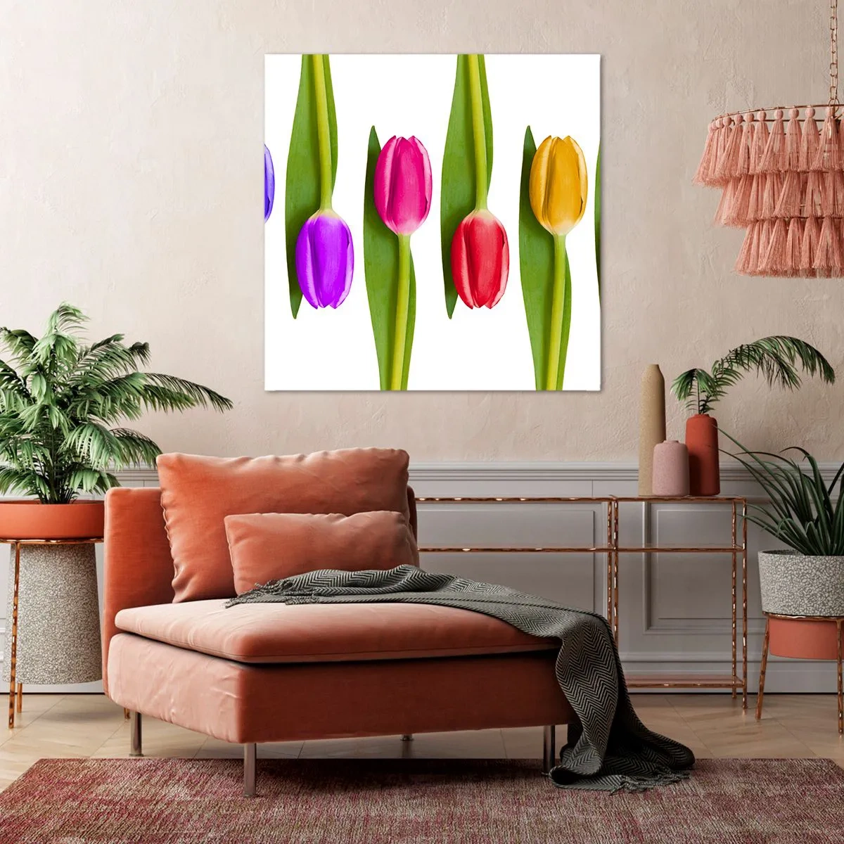 Bild auf Leinwand - Leinwandbild - Regenbogenkomposition - 40x40 cm