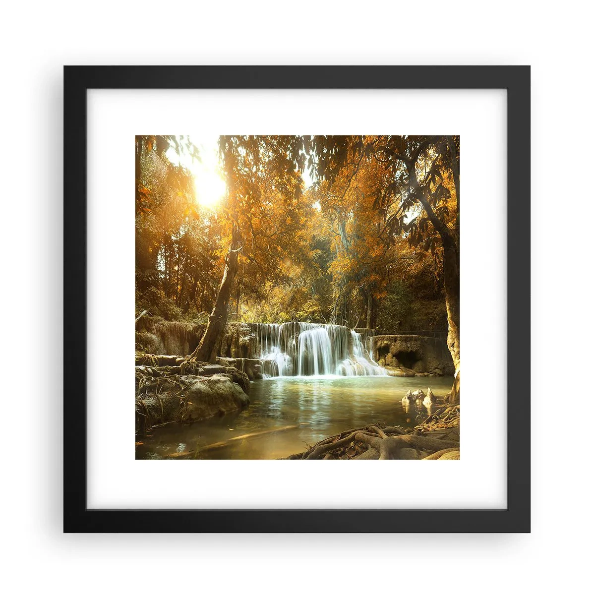Poster in einem schwarzem Rahmen - Parkkaskade - 30x30 cm
