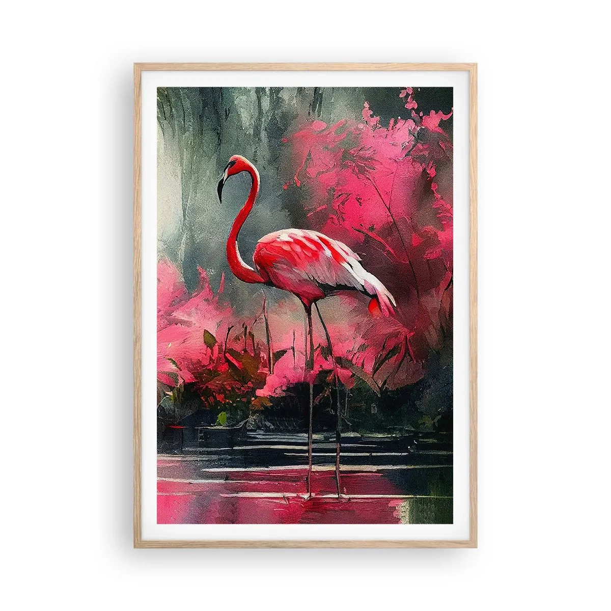 Poster in einem Rahmen aus heller Eiche - Lektion in natürlicher Anmut - 70x100 cm