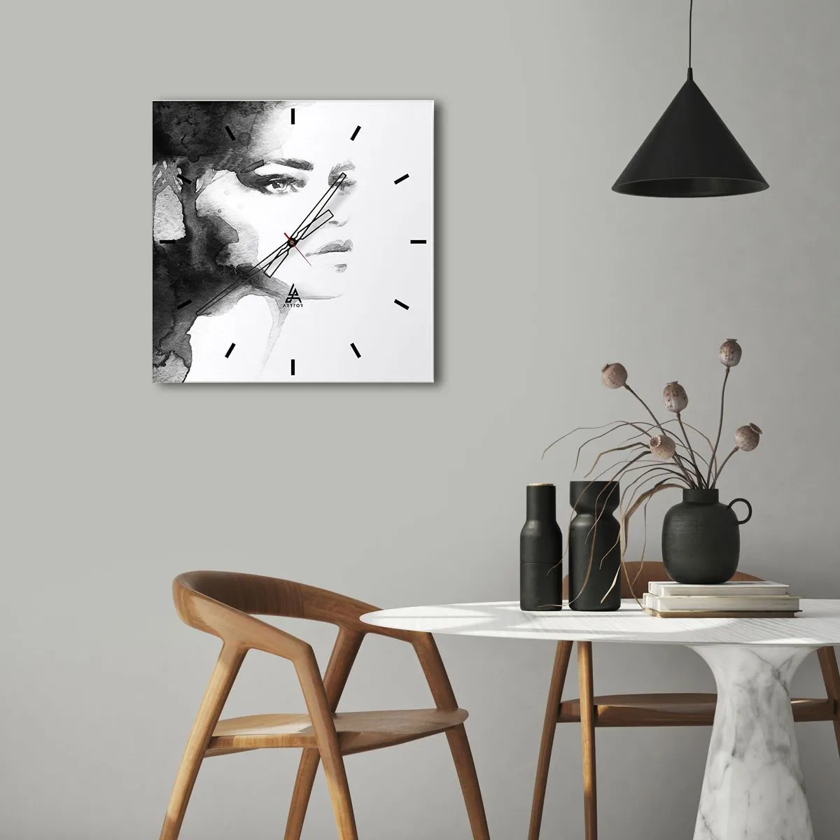 Wanduhr - Glasuhr - Aus Geheimnis und Nebel - 40x40 cm