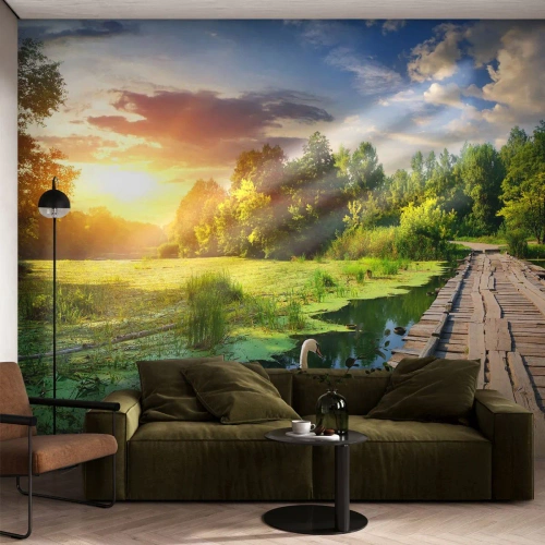 Fototapete Premium Canvas - Sommer, Sommer überall - Landschaft, See, Wald - 450x315 cm