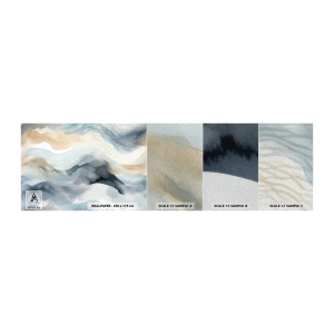 Fototapeten Muster Premium Sand - Verschneite und neblige Abstraktion - Stück, Aquarell, Minimalismus - 100x30 cm