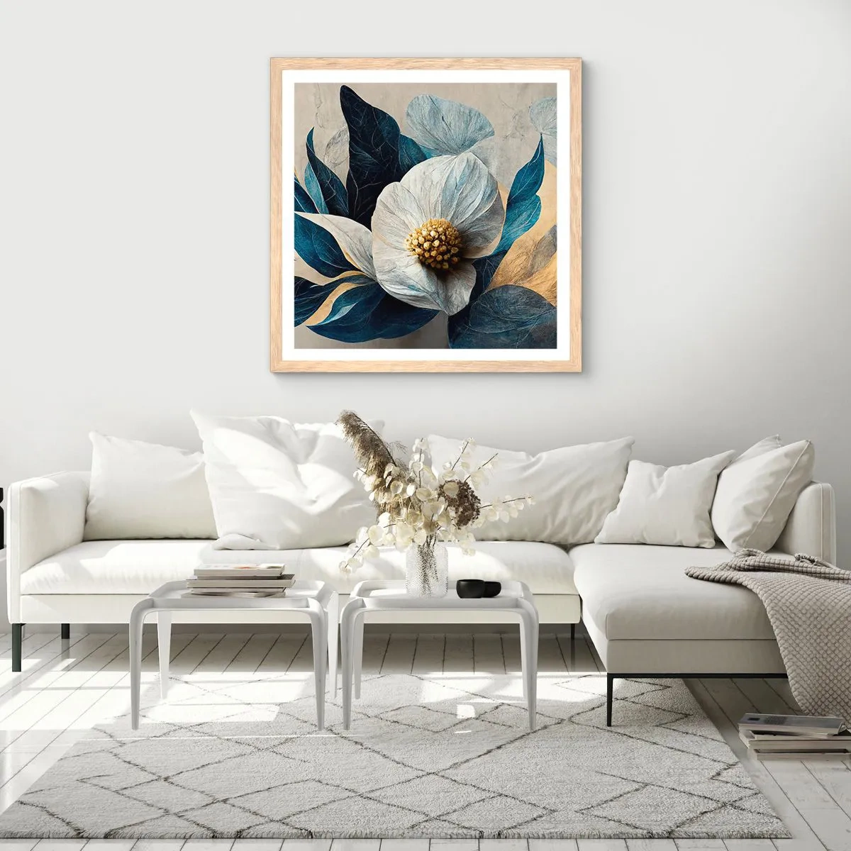 Poster in einem Rahmen aus heller Eiche - Er hat ein Herz aus Gold - 50x50 cm