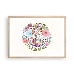 Poster in einem Rahmen aus heller Eiche - Guter Traum eines Seemanns - 70x50 cm