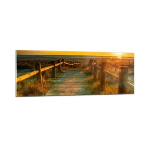 Glasbild - Bild auf glas - In altem Gold gebadet - 90x30 cm