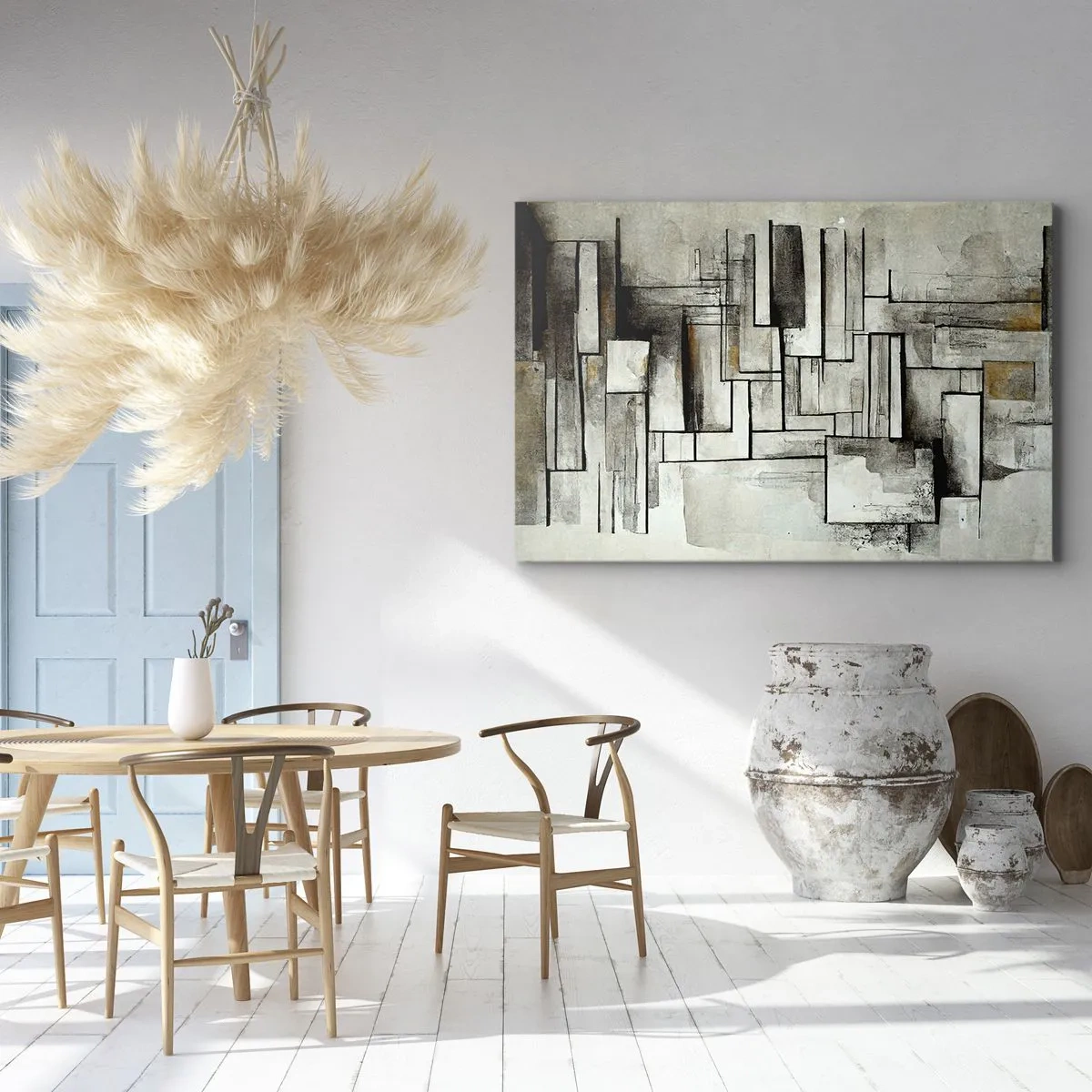 Bild auf Leinwand - Leinwandbild - Abstrakte Rechtecke in Grau- und Schwarztönen - 120x80cm - Kraft der Einfachheit - Moderne Wanddekoration für Wohnzimmer und Schlafzimmer ARTTOR