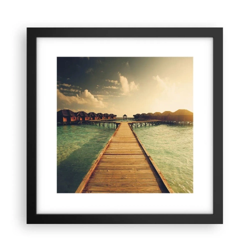 Poster in einem schwarzem Rahmen - Eine herzliche Einladung - 30x30 cm