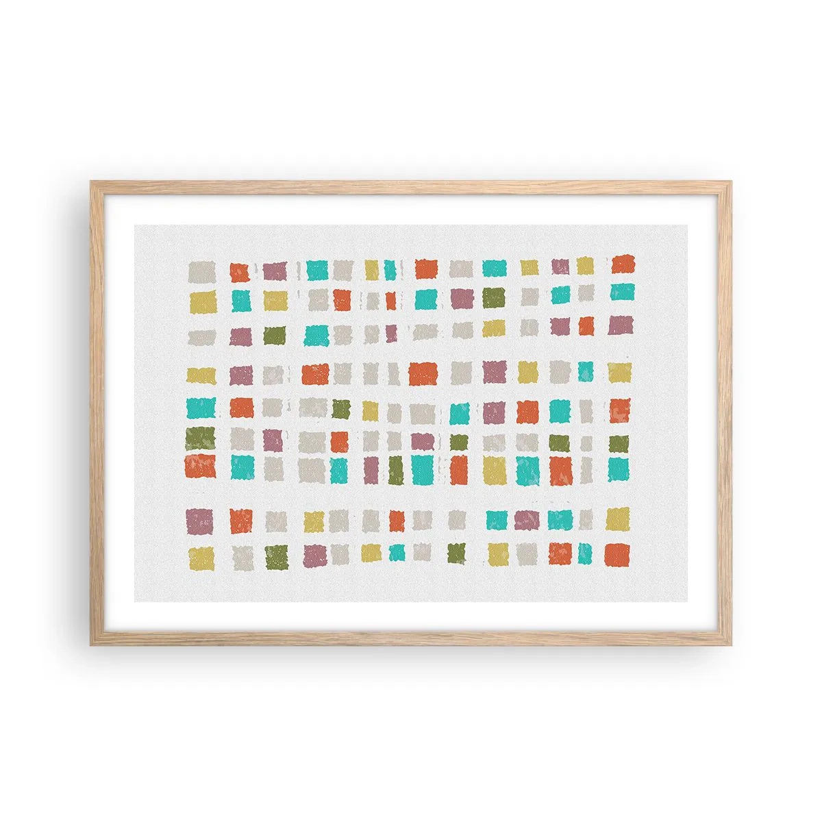 Poster in einem Rahmen aus heller Eiche - Unbekanntes Spiel - 70x50 cm