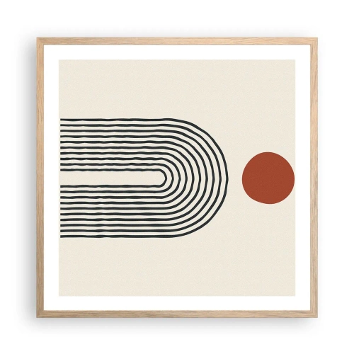 Poster in einem Rahmen aus heller Eiche - Magnetismus von Formen und Farben - 60x60 cm