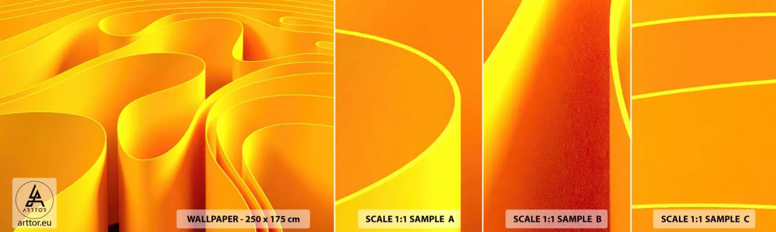 Fototapeten Muster Selbstklebend Deluxe Sticker - Wie Sonnenwellen - 3D, Modern, Linien - 100x30 cm