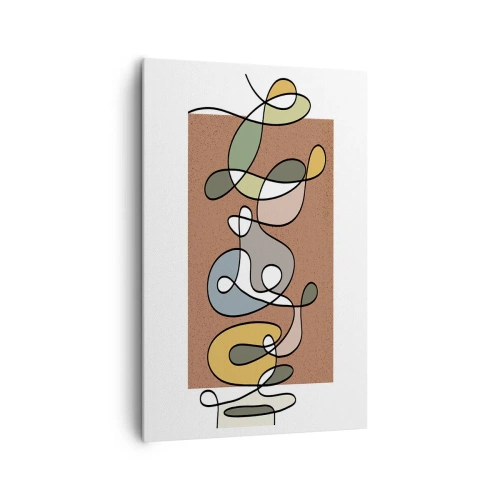 Bild auf Leinwand - Leinwandbild - Bunte Abstraktion mit Punkten und Linien - 80x120cm - Abstraktion, die ein Lächeln wert ist - Moderne Wanddekoration für Wohnzimmer und Schlafzimmer ARTTOR