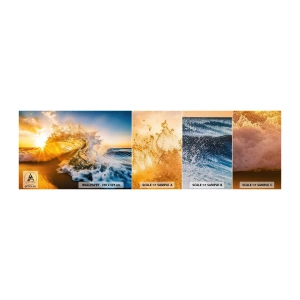 Fototapeten Muster Selbstklebend Deluxe Sticker - Spaß im Sand - Welle, Meer, Wasser - 100x30 cm