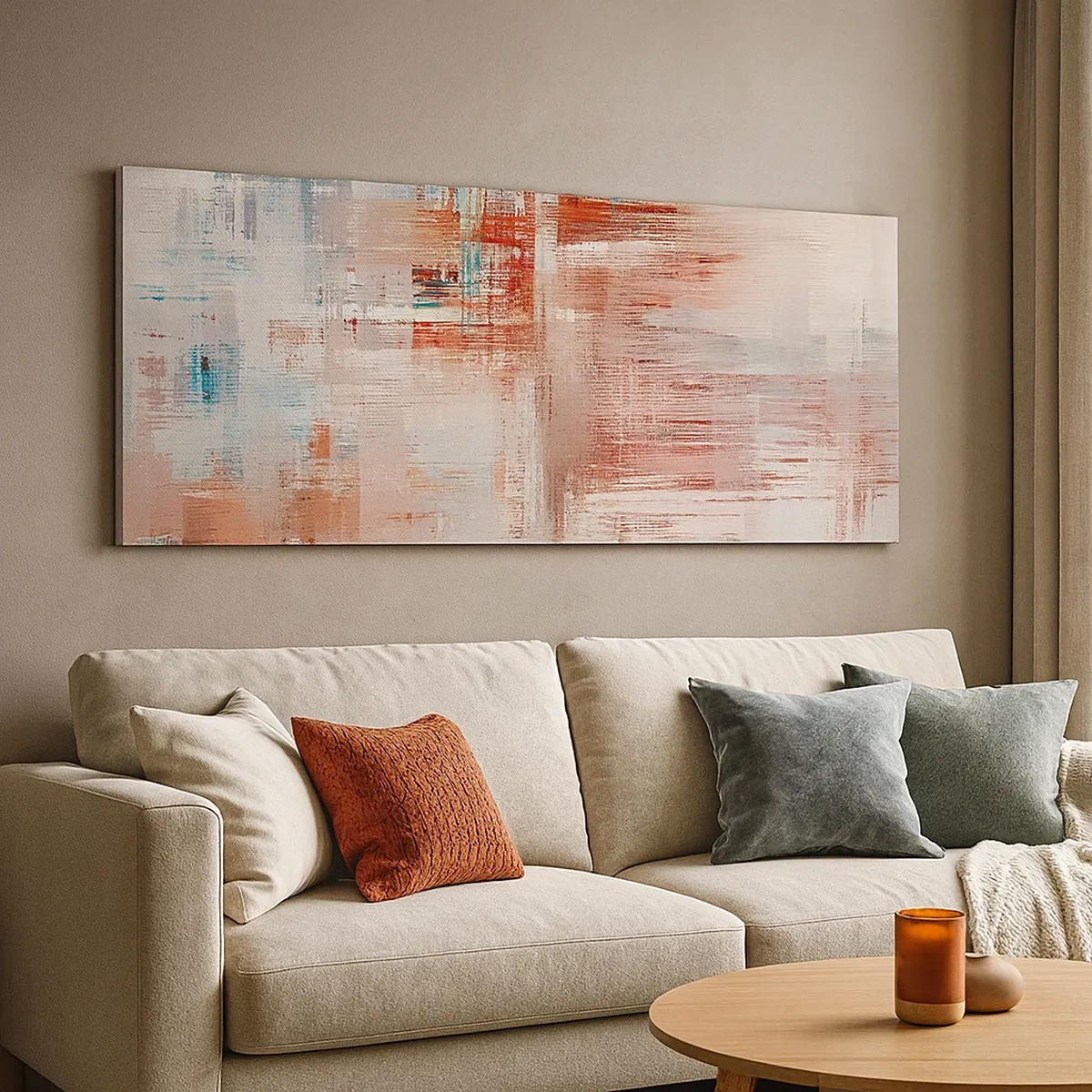 Bild auf Leinwand - Leinwandbild - Dunstig. Aber rosa - 30x30 cm