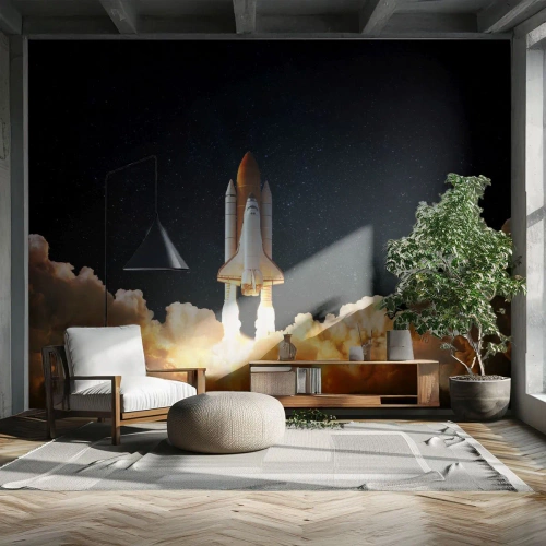 Maßgeschneiderte selbstklebende Fototapete Deluxe Sticker - Ad Astra! - Kosmos, Astronomie, Raumfahrzeug