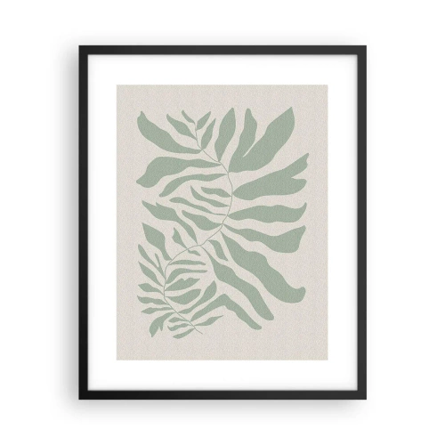 Poster in einem schwarzem Rahmen - Smaragdzweig - 40x50 cm