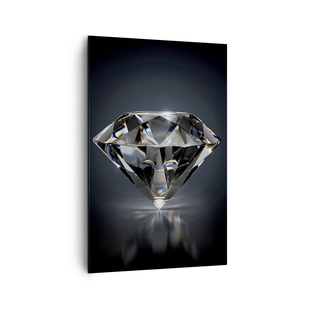 Bild auf Leinwand - Leinwandbild - Eine künstlerische Interpretation eines Diamanten auf dunklem Hintergrund - 80x120cm - Beste Freundin - Moderne Wanddekoration für Wohnzimmer und Schlafzimmer ARTTOR